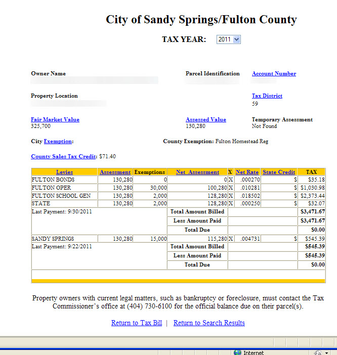 Sandy Springs Property Tax Calculator. Millage Rate, Homestead